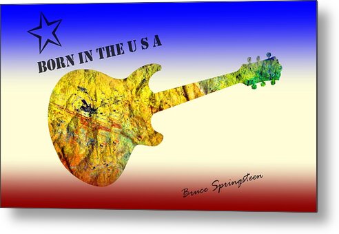 Born In The U S A Metal Print featuring the painting Born In the U S A Bruce Springsteen by David Dehner