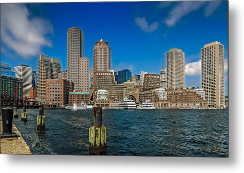 Boston Metal Print featuring the photograph Boston Waterfront Skyline by Robert Mitchell