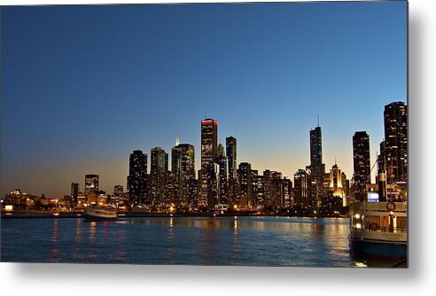 Chicago Metal Print featuring the photograph Chicago Nightscape by John Babis