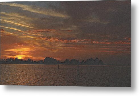Florida Metal Print featuring the drawing Christmas Sunset 2 by Richard Zentner