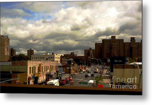 New York Metal Print featuring the photograph City and Sky by Miriam Danar