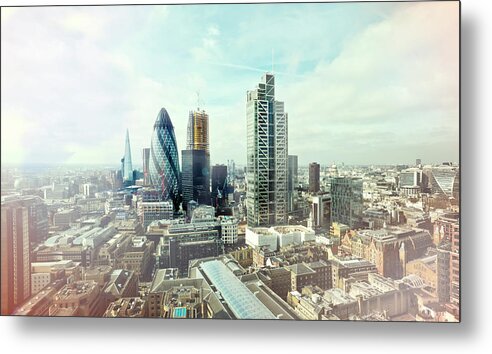 Downtown District Metal Print featuring the photograph City Of London Elevated View by Howard Kingsnorth