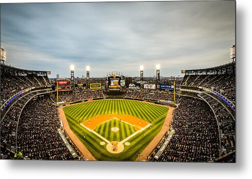 Chicago Metal Print featuring the photograph Comiskey Park Night Game by Anthony Doudt