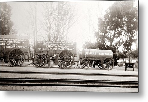 Death Valley Metal Print featuring the photograph Death Valley Borax Mule team by Marilyn Hunt