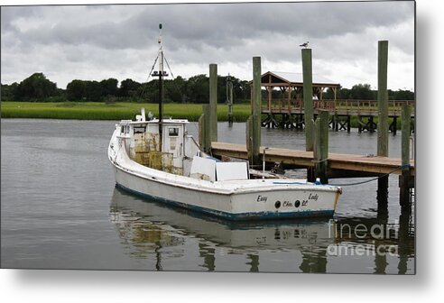 Boat Metal Print featuring the photograph Docked by Anita Adams