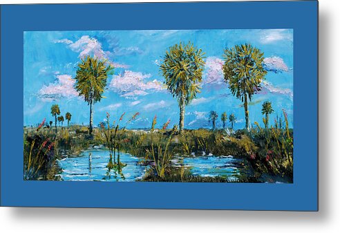 Everglades Metal Print featuring the painting Everglades Sage Palms by Steve Ozment