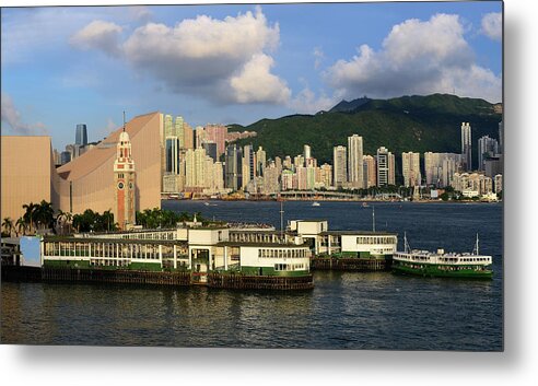 Built Structure Metal Print featuring the photograph Ferry Pier, Hong Kong, 2013 by Joe Chen Photography