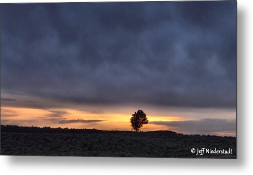 Clouds Metal Print featuring the photograph First sunset by Jeff Niederstadt