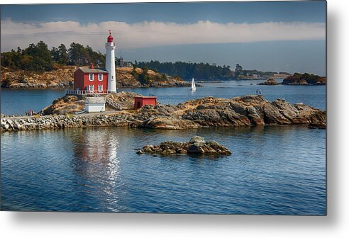 British Columbia Metal Print featuring the photograph Fisgard Lighthouse by Carrie Cole