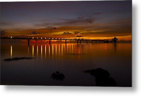 Guam Metal Print featuring the photograph Fisheye Pier by Brian Governale