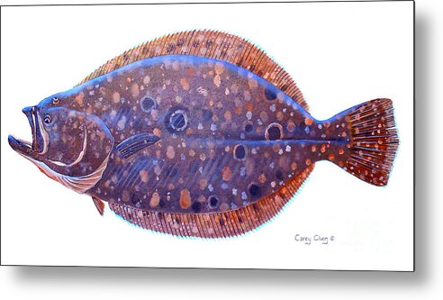 Flounder Metal Print featuring the painting Flounder by Carey Chen
