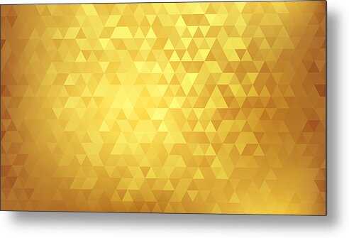 Triangle Shape Metal Print featuring the drawing Golden abstract background by Mfto