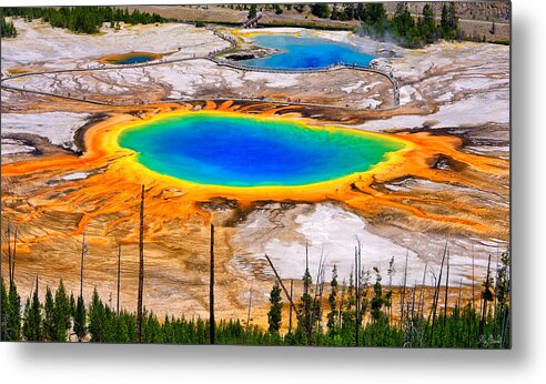 Grand Prismatic Spring Metal Print featuring the photograph Grand Prismatic Spring Limited Edition by Greg Norrell