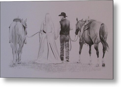 Horses Metal Print featuring the painting Happily Ever After by Tammy Taylor