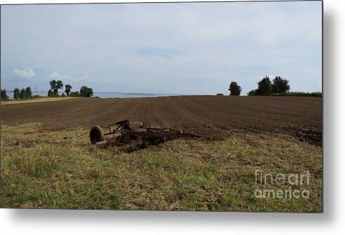 Ploughed Field Metal Print featuring the photograph Harvest in house by Susanne Baumann
