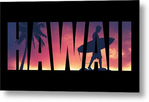 Aged Metal Print featuring the photograph Hawaii Postcard by Mr Doomits