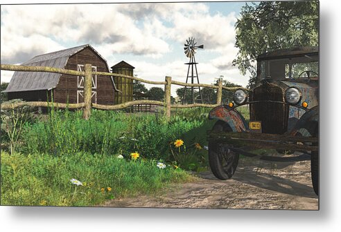 Scenic Metal Print featuring the digital art In The Heartland by Jayne Wilson