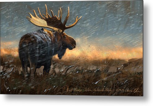Moose Metal Print featuring the digital art Incoming by Aaron Blaise