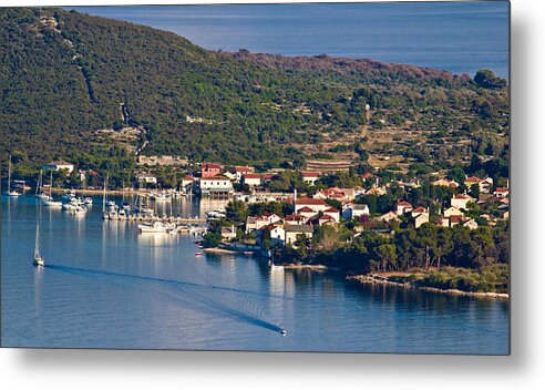 Blue Hour Metal Print featuring the photograph Island of Ilovik nautical harbor by Brch Photography