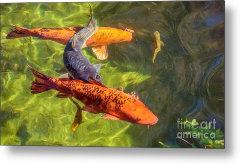Pond Metal Print featuring the photograph Koi by Peggy Hughes