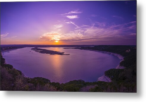 Lake Travis Sunset Metal Print featuring the photograph Lake Travis Sunset by David Morefield