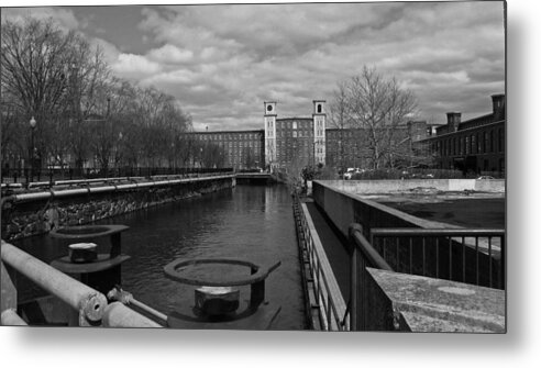Architecture Metal Print featuring the photograph Lowell MA Architecture BW by Michael Saunders
