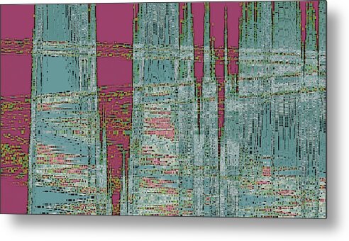 Multicolored Abstract Metal Print featuring the digital art New Era by Ben and Raisa Gertsberg