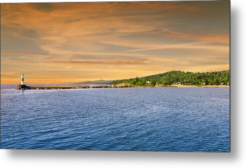Minnesota Metal Print featuring the photograph North Shore Sunset by Bill and Linda Tiepelman