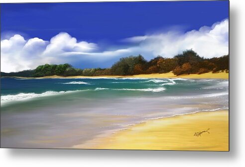 Hawaii Seascape Metal Print featuring the digital art Oceanside dream by Anthony Fishburne