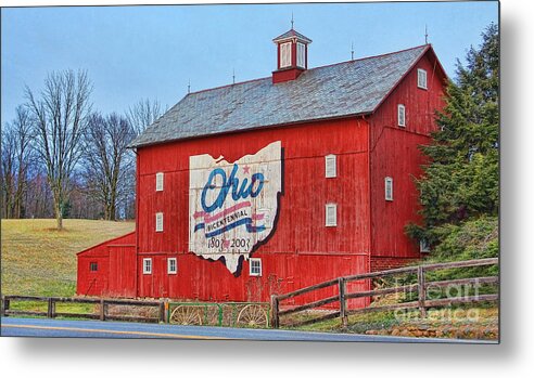 Red Barn Metal Print featuring the photograph Ohio Bicentennial Barn by Jack Schultz