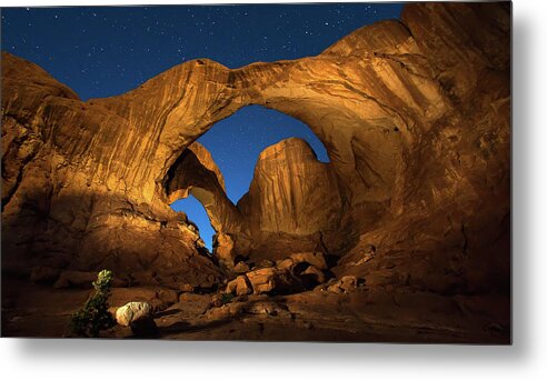 Tranquility Metal Print featuring the photograph Painting The Double Arch by Michael Theaterwiz Criswell Photography