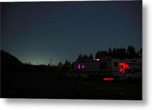 Night Lightsstargazer Festival 2013 Metal Print featuring the photograph Perseid Meteor-Julian Night Lights by Phyllis Spoor