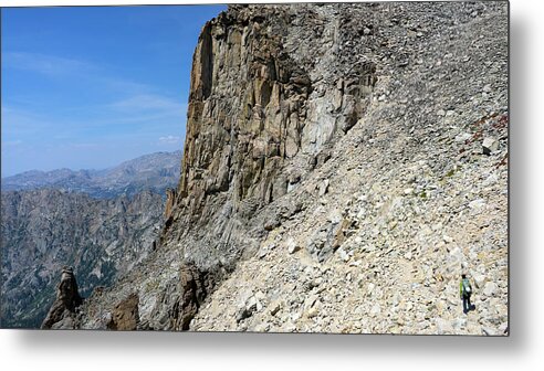 Colorado Metal Print featuring the photograph Person Walking Up Steep Stony by Bennett Barthelemy
