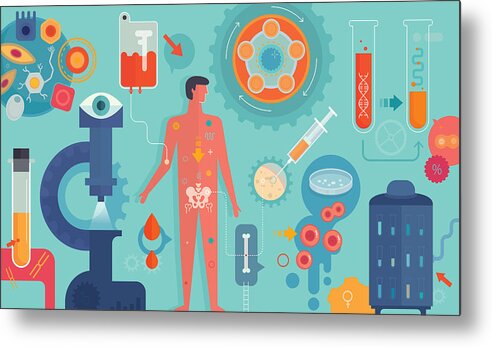 Stem Cell Metal Print featuring the drawing Personalised Medicine by DrAfter123