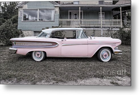Car Metal Print featuring the photograph Pretty in Pink Ford Edsel by Edward Fielding