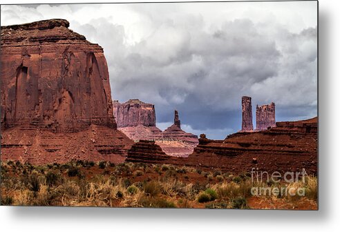 Monument Valley Metal Print featuring the photograph Rain Over the Monuments by Jim Garrison