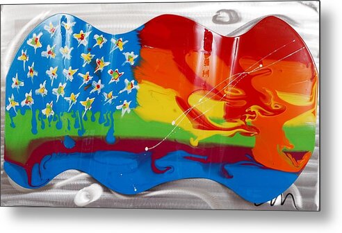 Welded Metal Print featuring the sculpture Rainbow Wave - edition 3 by Mac Worthington