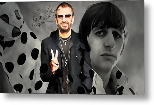 Ringo Starr Metal Print featuring the mixed media Ringo Star by Marvin Blaine