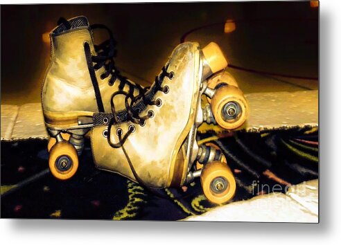 Rollerskates Metal Print featuring the photograph Rollerskates by Michelle Frizzell-Thompson