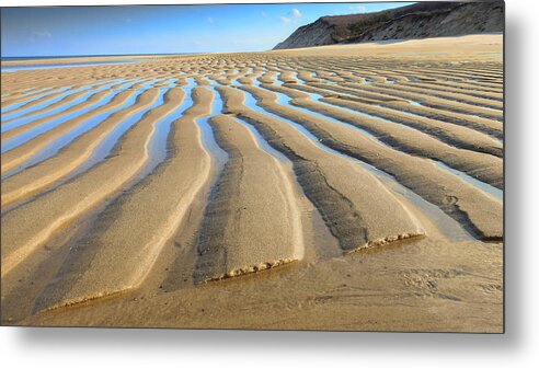 Sand Metal Print featuring the photograph Sand Ripples At Low Tide by Darius Aniunas