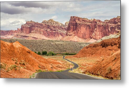 Capitol Reef Metal Print featuring the photograph Scenic Drive in Capitol Reef Utah by Pierre Leclerc Photography