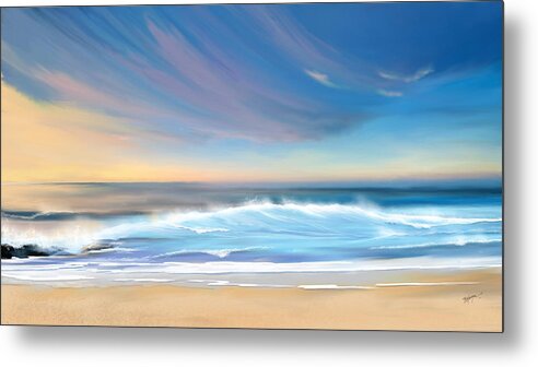 Ocean Canvas Metal Print featuring the digital art Sea coast escape by Anthony Fishburne