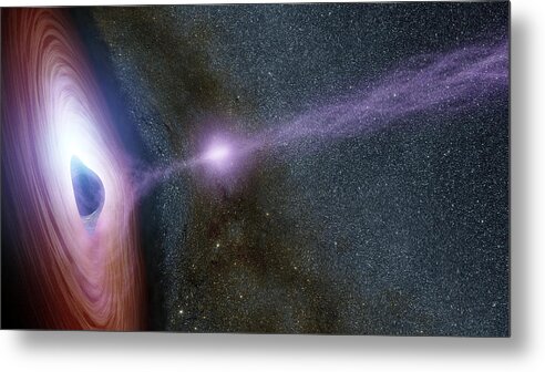 Science Metal Print featuring the photograph Shifting Coronas Around Black Holes by Science Source