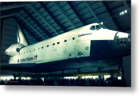 Space Shuttle Endeavour In Los Angeles Metal Print featuring the photograph Shuttle Endeavour by David Zumsteg