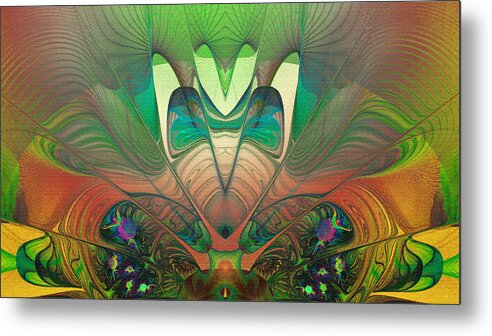 Abstract Metal Print featuring the digital art Silk Fan - Abstract by Georgiana Romanovna