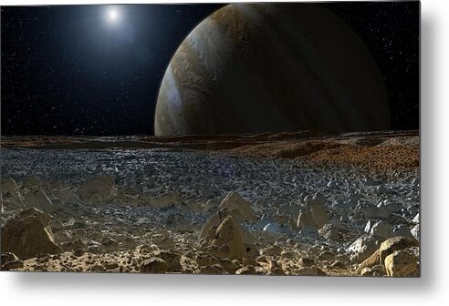 Simulated View From Europa's Surface Metal Print featuring the photograph Simulated View from Europas Surface by Jpl