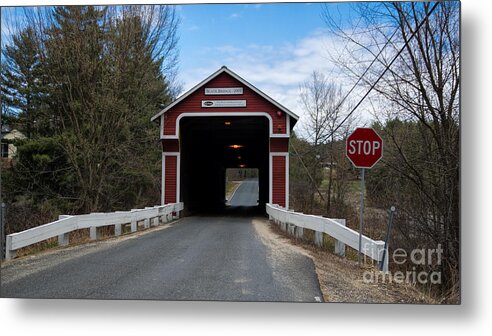Covered Bridges Metal Print featuring the photograph Slate Covered Bridge. by New England Photography