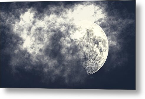 Moon Metal Print featuring the photograph Spooky Moon by Bill and Linda Tiepelman