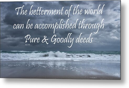 Love Metal Print featuring the photograph Stormy see Bahai Quote by Rudy Umans