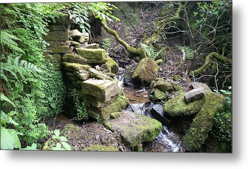 Stream Metal Print featuring the photograph Stream and Wall by Phil Nolan